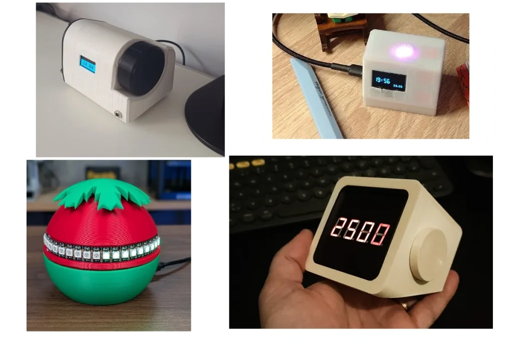 Pomodoro Timer with ESP32 3D-printed enclosure