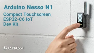 Arduino Nesso N1 Review: Compact Touchscreen ESP32-C6 IoT Dev Kit on the wall.