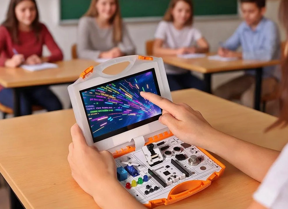 Elecrow ESP32-P4 kit on children hands