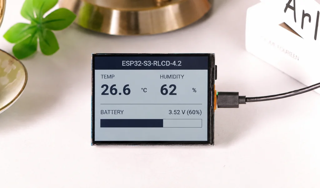 Demo show on Waveshare-ESP32-S3-4.2-RLCD Display.